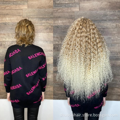 Deep Wave Crochet Braids Hair High Temperature Synthetic Braiding Hair Brown Red Color Bulk Braids Hair Extensions